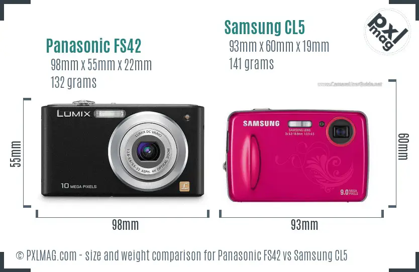 Panasonic FS42 vs Samsung CL5 size comparison Panasonic FS42 vs Samsung CL5 size comparison