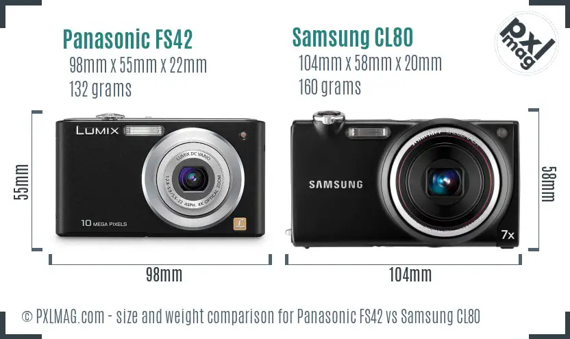 Panasonic FS42 vs Samsung CL80 size comparison