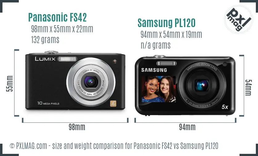 Panasonic FS42 vs Samsung PL120 size comparison