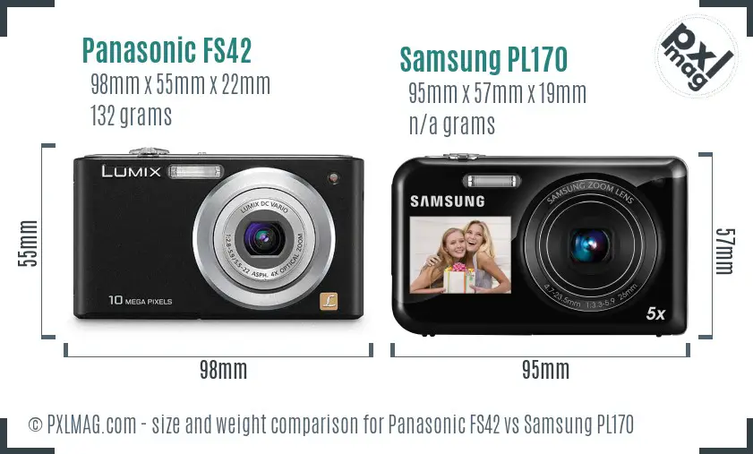 Panasonic FS42 vs Samsung PL170 size comparison