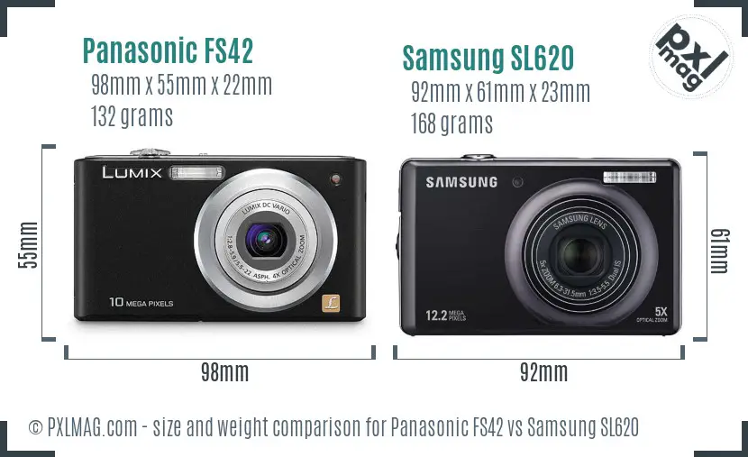 Panasonic FS42 vs Samsung SL620 size comparison Panasonic FS42 vs Samsung SL620 size comparison