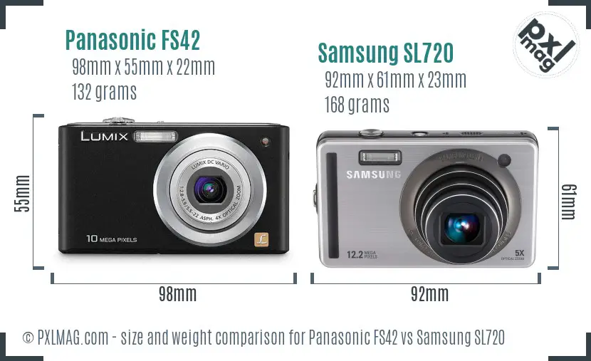 Panasonic FS42 vs Samsung SL720 size comparison Panasonic FS42 vs Samsung SL720 size comparison