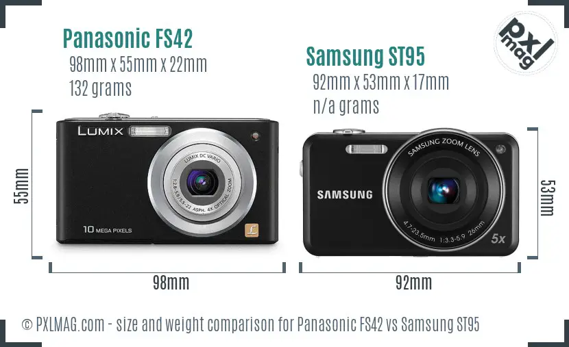 Panasonic FS42 vs Samsung ST95 size comparison