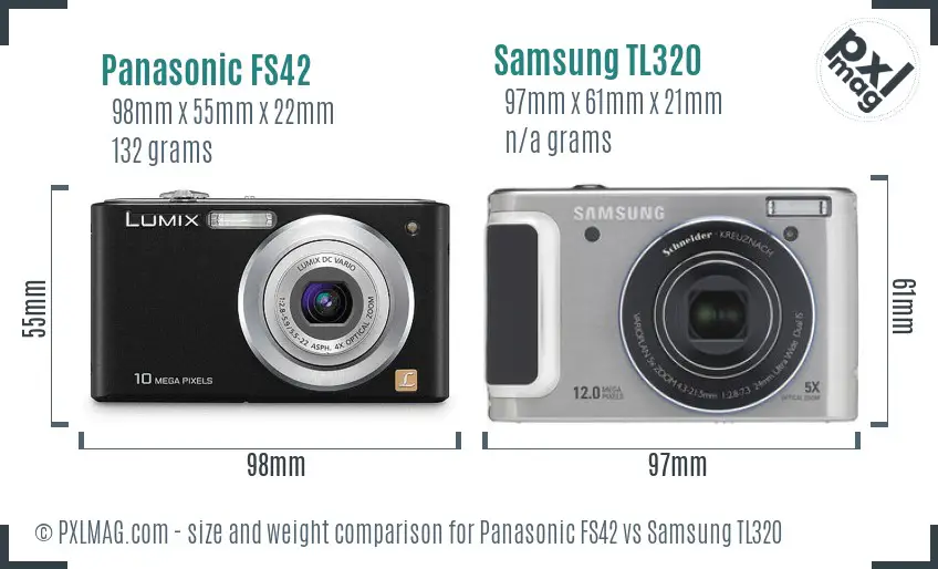 Panasonic FS42 vs Samsung TL320 size comparison
