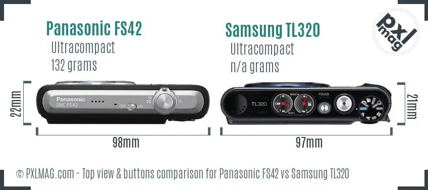 Panasonic FS42 vs Samsung TL320 top view buttons comparison
