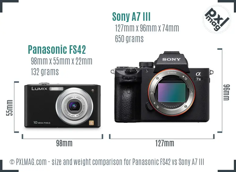 Panasonic FS42 vs Sony A7 III size comparison