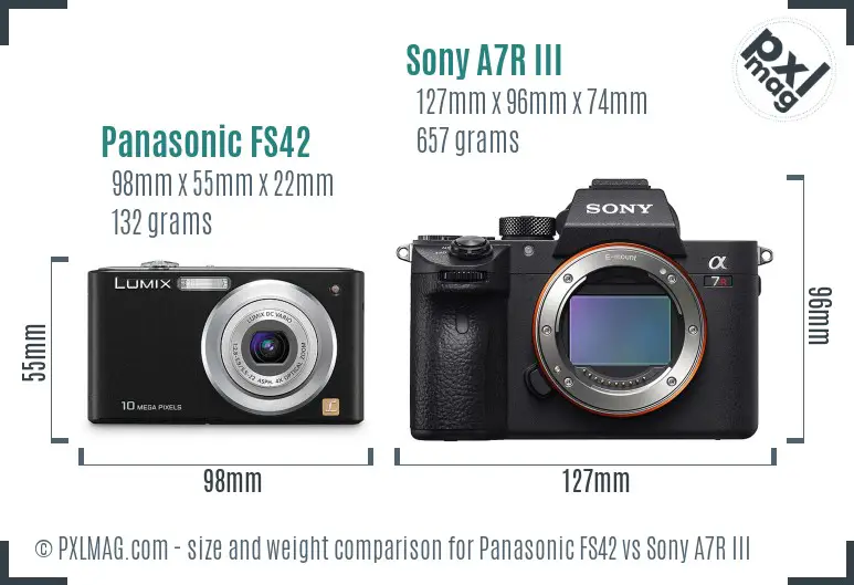 Panasonic FS42 vs Sony A7R III size comparison