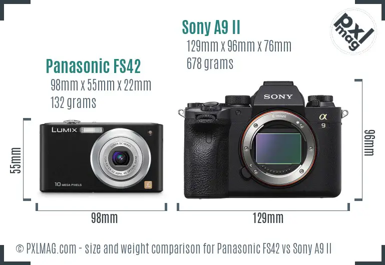 Panasonic FS42 vs Sony A9 II size comparison