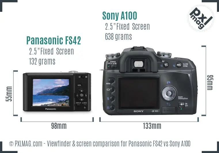 Panasonic FS42 vs Sony A100 Screen and Viewfinder comparison