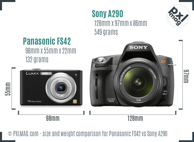 Panasonic FS42 vs Sony A290 size comparison Panasonic FS42 vs Sony A290 size comparison