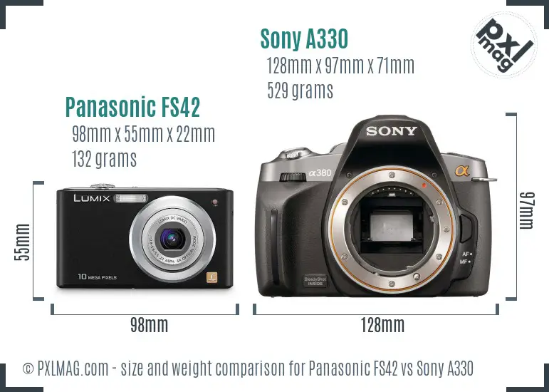 Panasonic FS42 vs Sony A330 size comparison