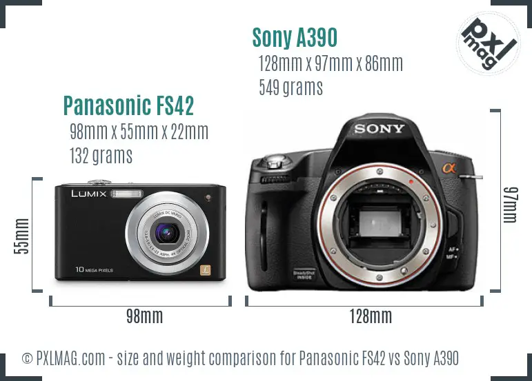 Panasonic FS42 vs Sony A390 size comparison Panasonic FS42 vs Sony A390 size comparison