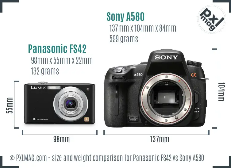 Panasonic FS42 vs Sony A580 size comparison Panasonic FS42 vs Sony A580 size comparison
