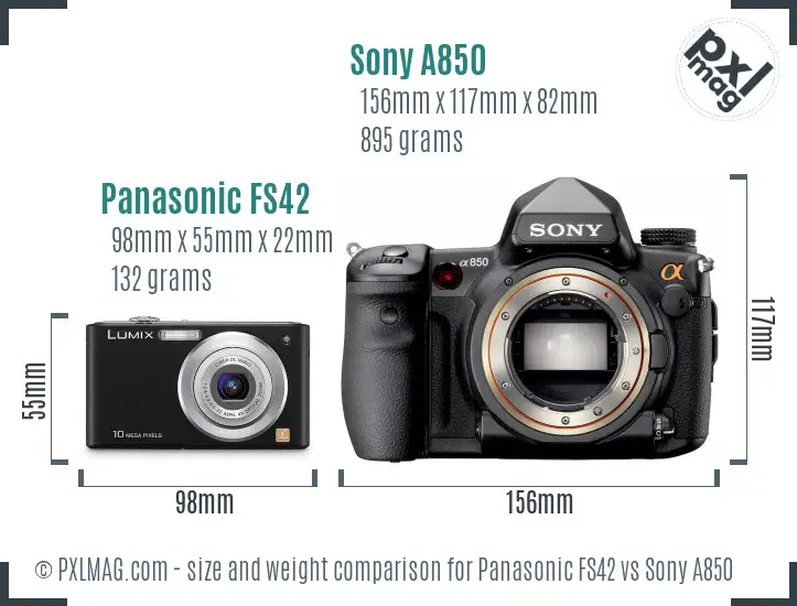Panasonic FS42 vs Sony A850 size comparison