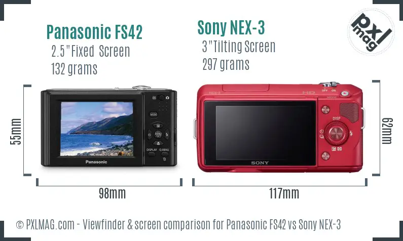 Panasonic FS42 vs Sony NEX-3 Screen and Viewfinder comparison Panasonic FS42 vs Sony NEX-3 Screen and Viewfinder comparison