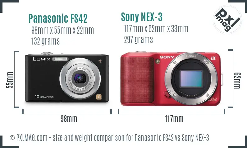 Panasonic FS42 vs Sony NEX-3 size comparison Panasonic FS42 vs Sony NEX-3 size comparison