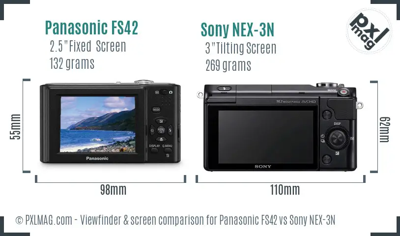 Panasonic FS42 vs Sony NEX-3N Screen and Viewfinder comparison Panasonic FS42 vs Sony NEX-3N Screen and Viewfinder comparison