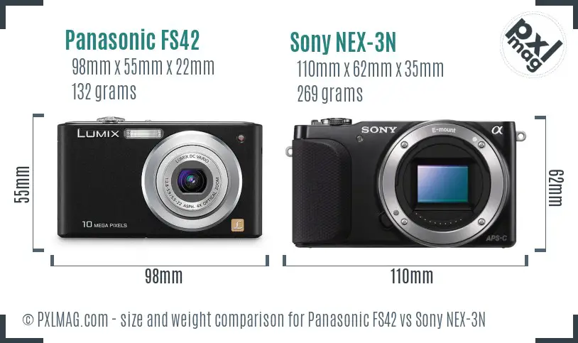 Panasonic FS42 vs Sony NEX-3N size comparison Panasonic FS42 vs Sony NEX-3N size comparison