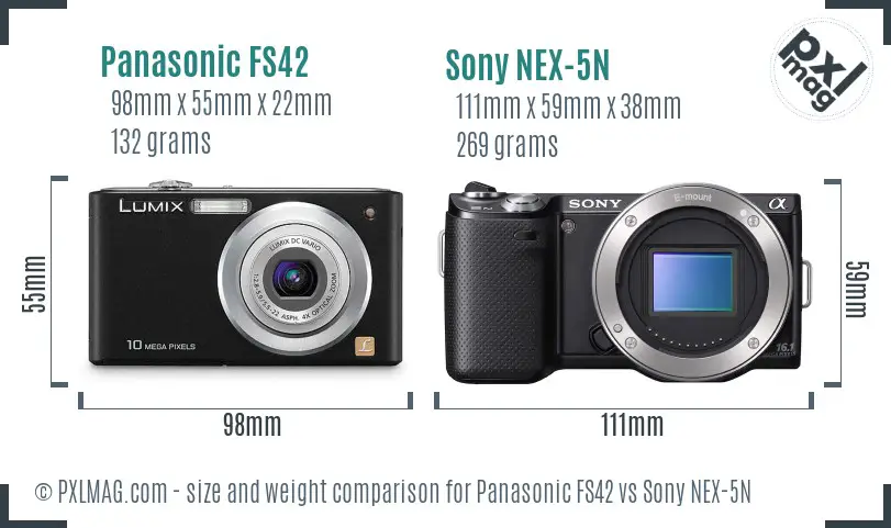 Panasonic FS42 vs Sony NEX-5N size comparison