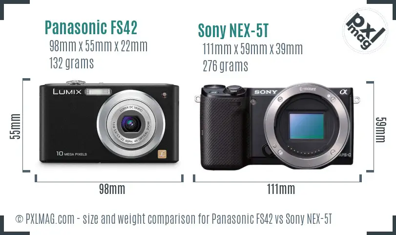 Panasonic FS42 vs Sony NEX-5T size comparison