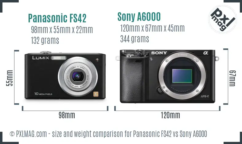 Panasonic FS42 vs Sony A6000 size comparison