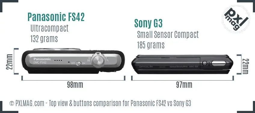Panasonic FS42 vs Sony G3 top view buttons comparison