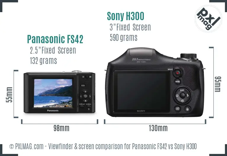 Panasonic FS42 vs Sony H300 Screen and Viewfinder comparison