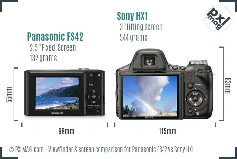 Panasonic FS42 vs Sony HX1 Screen and Viewfinder comparison