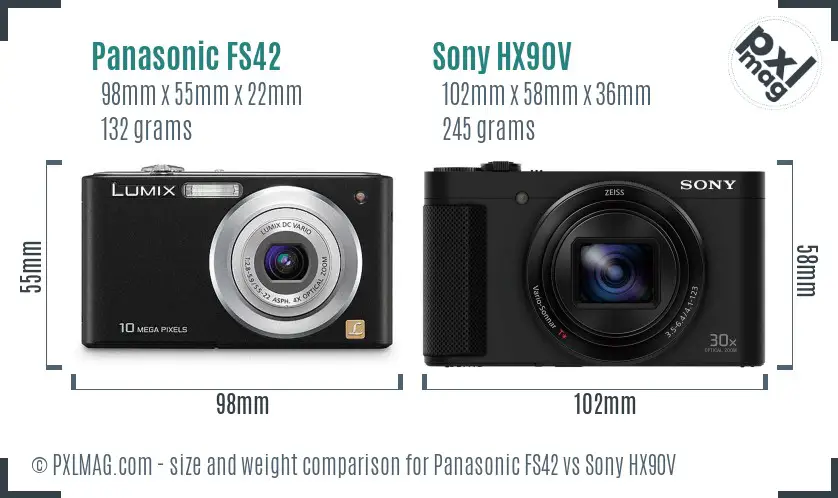 Panasonic FS42 vs Sony HX90V size comparison Panasonic FS42 vs Sony HX90V size comparison