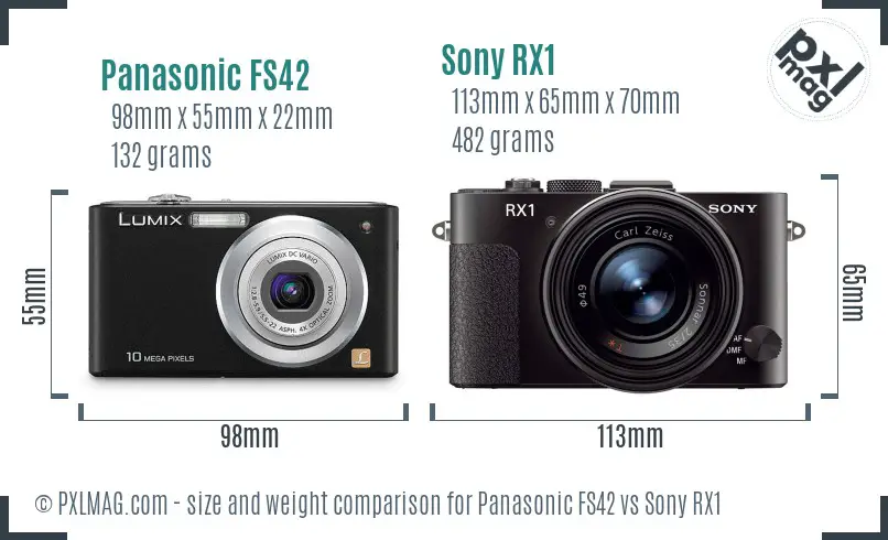 Panasonic FS42 vs Sony RX1 size comparison