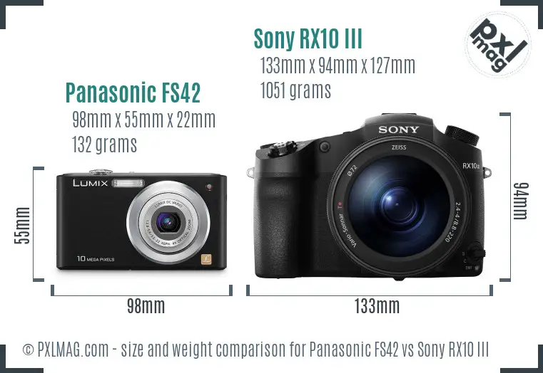 Panasonic FS42 vs Sony RX10 III size comparison Panasonic FS42 vs Sony RX10 III size comparison