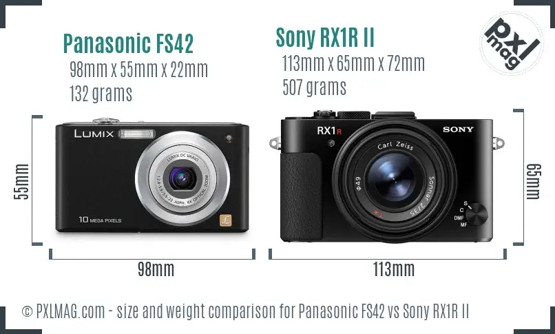 Panasonic FS42 vs Sony RX1R II size comparison Panasonic FS42 vs Sony RX1R II size comparison