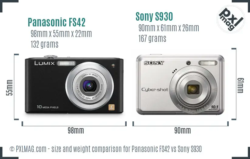 Panasonic FS42 vs Sony S930 size comparison Panasonic FS42 vs Sony S930 size comparison