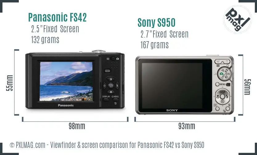 Panasonic FS42 vs Sony S950 Screen and Viewfinder comparison