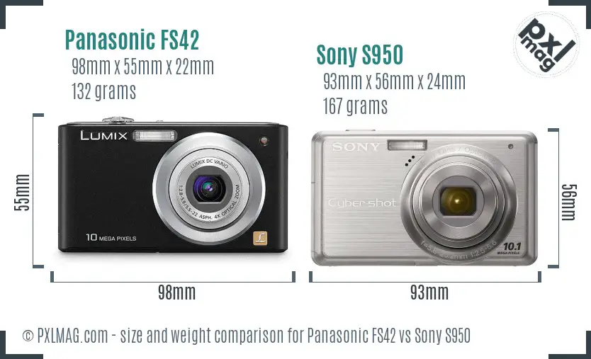 Panasonic FS42 vs Sony S950 size comparison