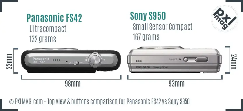 Panasonic FS42 vs Sony S950 top view buttons comparison