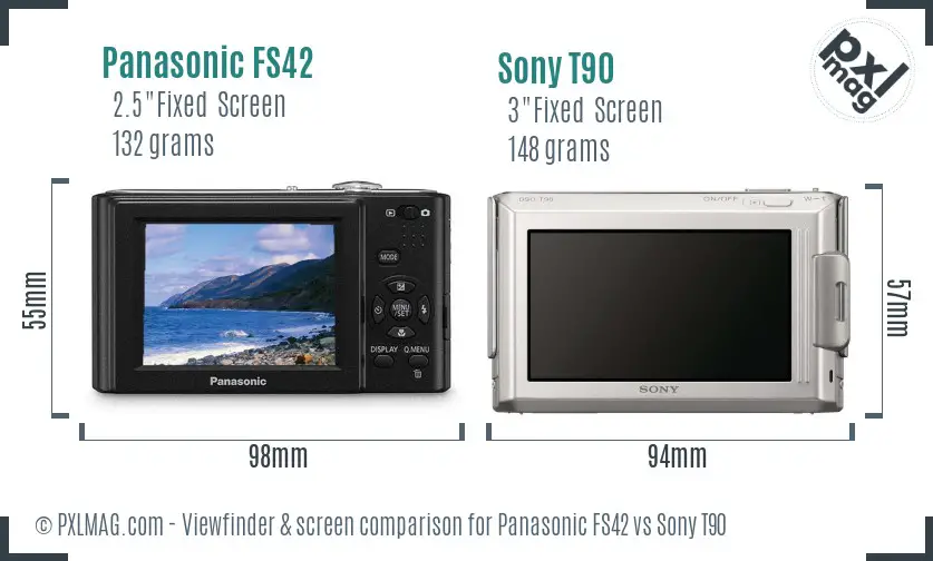 Panasonic FS42 vs Sony T90 Screen and Viewfinder comparison