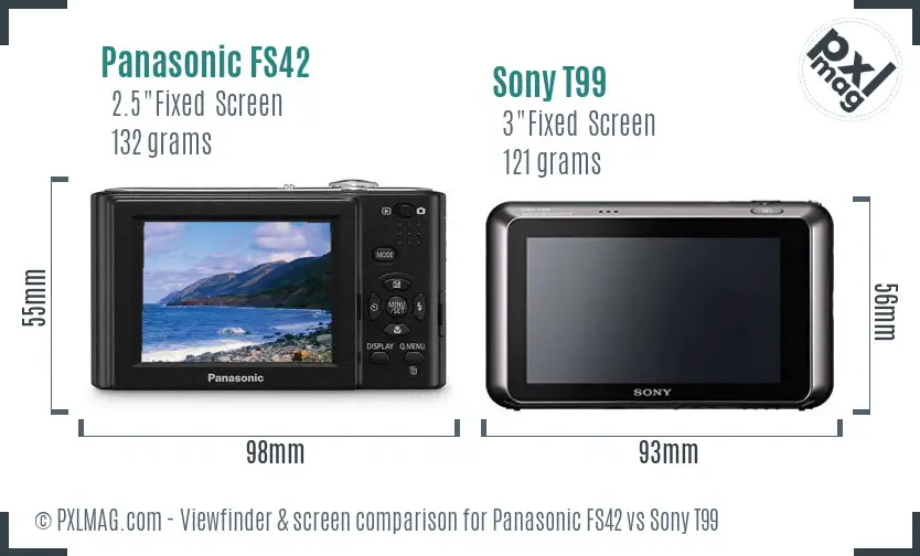 Panasonic FS42 vs Sony T99 Screen and Viewfinder comparison