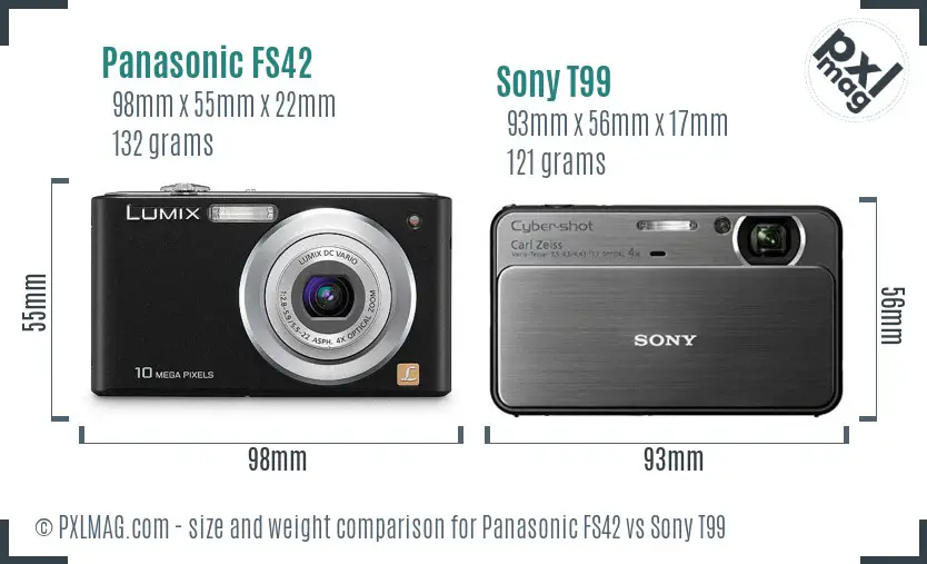 Panasonic FS42 vs Sony T99 size comparison
