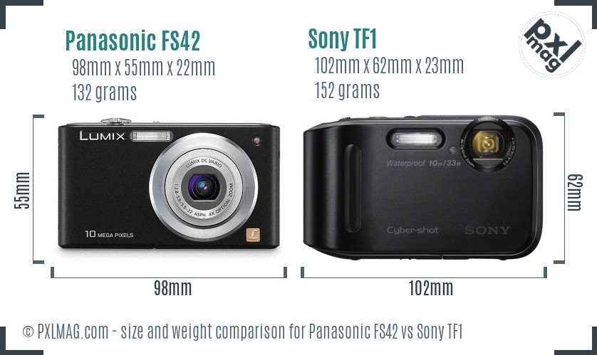 Panasonic FS42 vs Sony TF1 size comparison
