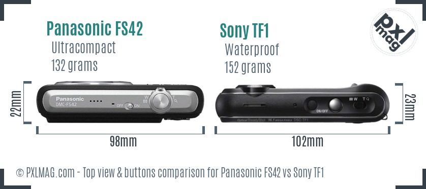 Panasonic FS42 vs Sony TF1 top view buttons comparison
