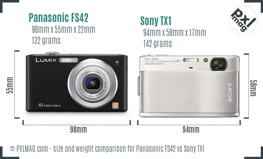 Panasonic FS42 vs Sony TX1 size comparison