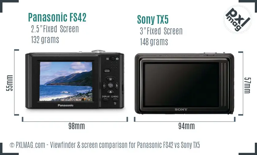 Panasonic FS42 vs Sony TX5 Screen and Viewfinder comparison