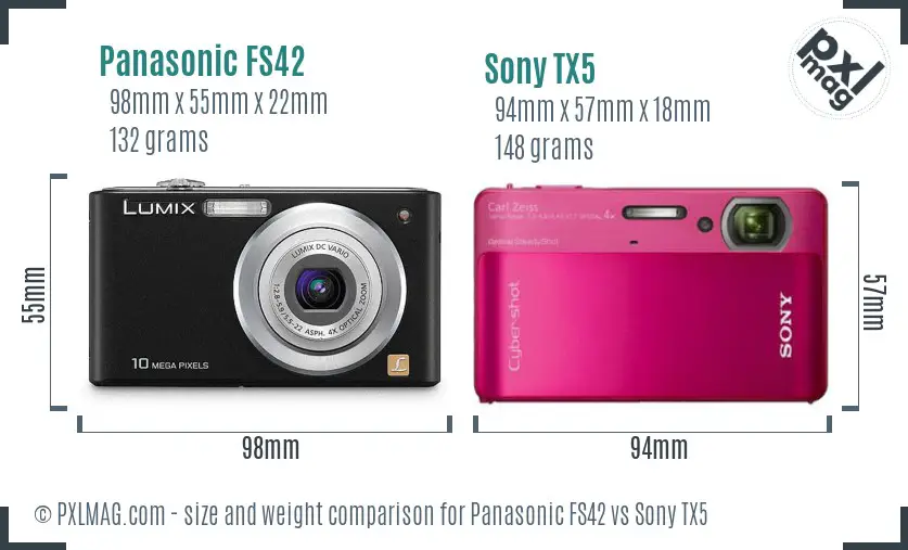 Panasonic FS42 vs Sony TX5 size comparison