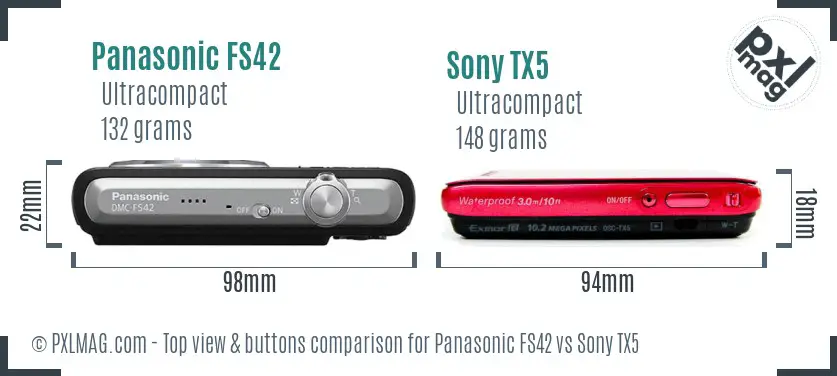 Panasonic FS42 vs Sony TX5 top view buttons comparison