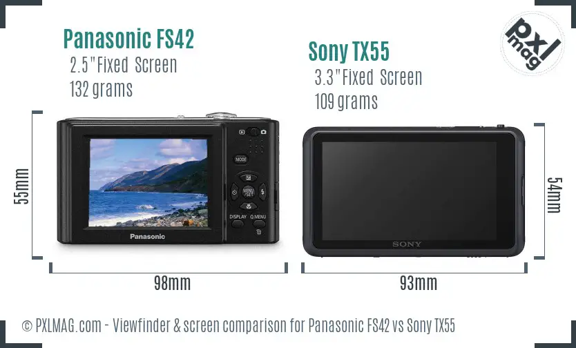 Panasonic FS42 vs Sony TX55 Screen and Viewfinder comparison