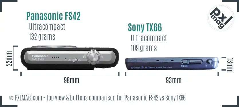 Panasonic FS42 vs Sony TX66 top view buttons comparison