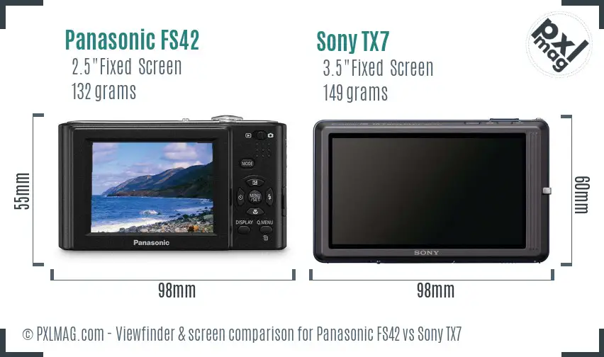 Panasonic FS42 vs Sony TX7 Screen and Viewfinder comparison