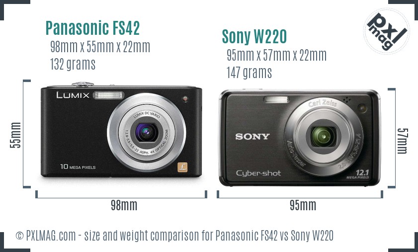 Panasonic FS42 vs Sony W220 size comparison Panasonic FS42 vs Sony W220 size comparison