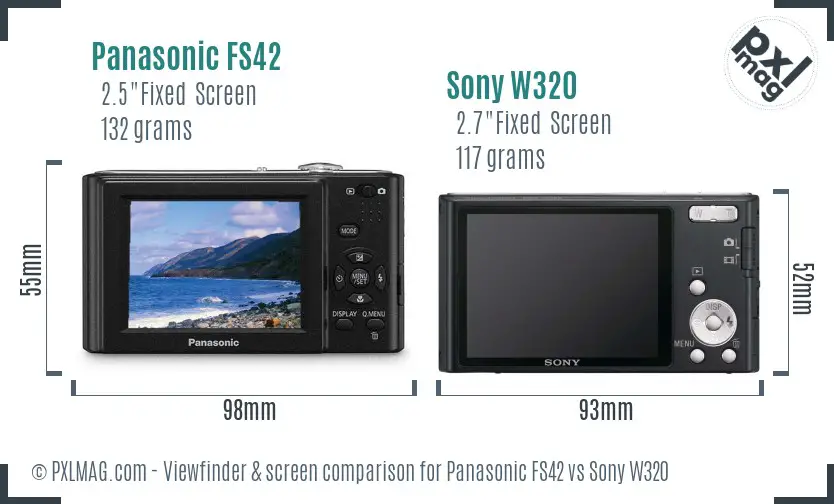 Panasonic FS42 vs Sony W320 Screen and Viewfinder comparison